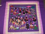 Thai-hand crafts purple pillow sham view of hill tribe village