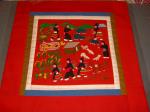 Hand sew red pillow sham with the view of hill tribe village