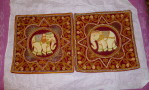 shams-01 Elephants two pillow shams red-velvet kalaga style