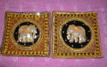 shams-04 Elephants sequins two pillow shams blk-velve kalaga style