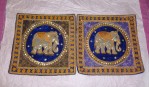 shams-10 elephants sequins two shams blue-velvet kalaga style