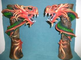 Hand Sculptured Dragon wraped on Vases