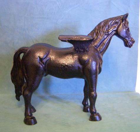 Cast Iron flying horse statue side details