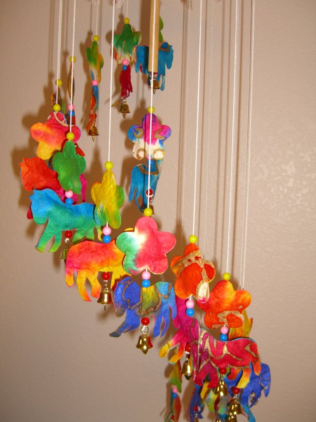 Colorful Umbrella Wind Chime From Mulbery Paper 